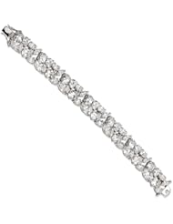 Sterling Silver CZ Fancy 7.5in Bracelet