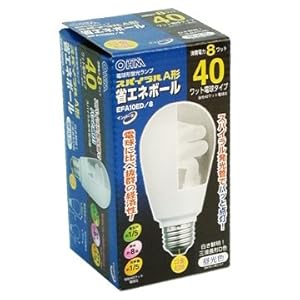 【クリックで詳細表示】省エネボールA形 40W形昼光色 EFA10ED/8
