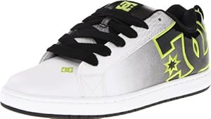 DC Men's Court Graffik SE Skate Shoe, White/Black/Soft Lime, 9 D US