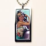 Retro-a-go-go 'YOUR FAVORITE NUMBER' PIN UP GIRL TABLET NECKLACE