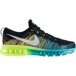 Nike Flyknit Max, Men's Running Shoe. BLACK/WHITE/TURBO GREEN/VOLT (10)