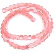 Pink Heart Fiber Optic Glass Cats Eye Beads 16" Strand