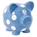 Elegant Baby Light Blue with White Polka Dots Piggy Bank