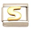 "S" Italian Charm Gold Plated 9mm