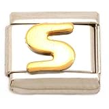 "S" Italian Charm Gold Plated 9mm