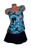 Indigo Bay Swimwear Hip Hider Collection Summertime 1-piece Skirtini Swimsuit - Look of 2-piece ~ Size 10 thru Plus Size