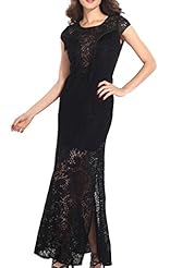 Checkered Print Spring Winter Ankle Length Short Sleeves Lace Polyester/Spandex Evening Dress 