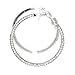 Silver Tone Bling Hoop Earrings With Frond and title=