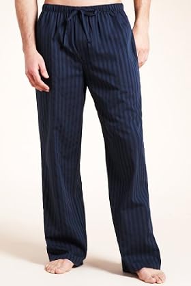 Autograph Pure Cotton Striped Woven Pyjama Bottoms