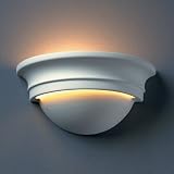 Justice Design 1015-BIS, Ambiance Ceramic Wall Sconce Lighting, 1 Light, 100 Total Watts, Bisque