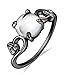 Women's Natural Opal With AAA CZ 14K Gold Black Gun Plated Engagement Band Wedding Rings,Size 6 to 8