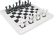 12" x 12" Classic White Marble & Black Marble Chess Set - Comes in Beautiful Velvet Gift Box