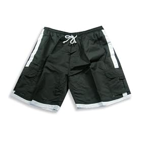 Jon Lauren Apparel - Mens Swim Suit, Black, White