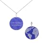 SilverEco Blue Globe Think Globally Act Locally Pendant on 16in Chain Necklace