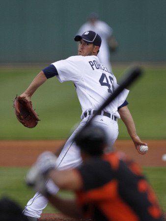 Baltimore Orioles v Detroit Tigers, LAKELAND, FL - MARCH 04: Rick Porcello Photographic Poster Print by Leon Halip, 9x12