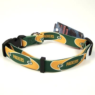 GREEN BAY PACKERS ADJUSTABLE NYLON DOG PET COLLAR SZ M