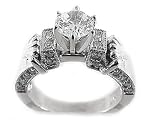 1.08ct. 14K. White Gold Certified Diamond Engagement Ring