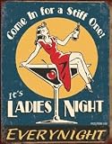 Ladies Night Vintage Bar Metal Antique Nostalgic Collectible Tin Sign