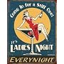 Ladies Night Vintage Bar Metal Antique Nostalgic Collectible Tin Sign