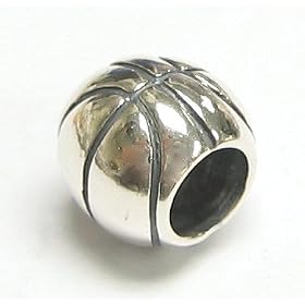 Sterling Silver Basketball Bead For Pandora European Charm Bracelets Jewelry