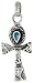 Sterling Silver 15/16 (24 mm) Ankh Pendant w/ Recon. Turquoise