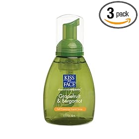 Kiss My Face Organic Grapefruit and Bergamot Self-Foaming Liquid Soap, 8.75-Ounce Pumps (Pack of 3) by Kiss My Face
