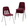 Wine/Chrome Classic Plastic Stack Chairs- 4-pk.