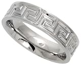 Surgical Steel 1/4 (6mm) Comfort, Fit Greek Key Band