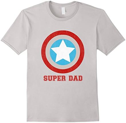 Men's Father's Day Shirt, Dad Shirt, Super Dad T-Shirt XL Silver
