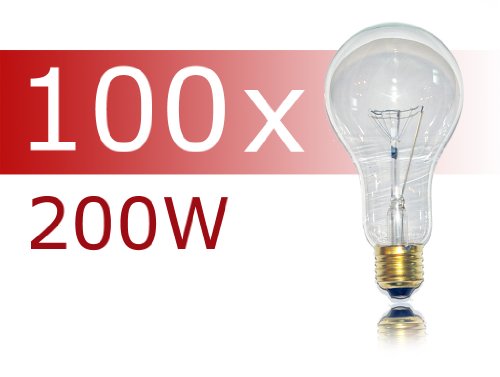 100 x Glühlampe Glühbirne 200W