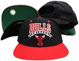 Chicago Bulls Black/Red Two Tone Snapback Adjustable Plastic Snap Back Hat / Cap