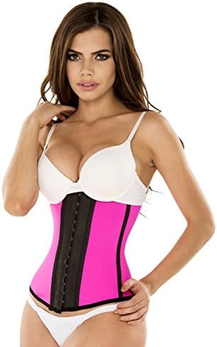 Sinson Women's Waist Trainer for Weight Loss Latex Workout Cincher Hourglass Corset Fuchsia S