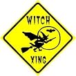 WITCH CROSSING sign xing cult halloween