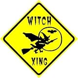 WITCH CROSSING sign xing cult halloween