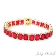 Jaqu De Lili! Made in USA Vibrant Bracelet With 65.35ctw Clean Diamonds and Rubies Made of 14K Gold