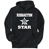 Hoodie Mens Black  Reggaeton STAR - microphone  Music