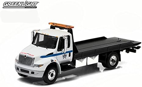 #33010 Green Light HD Trucks International Dura Star Flatbed,Chicago Police 1/64 Scale Diecast