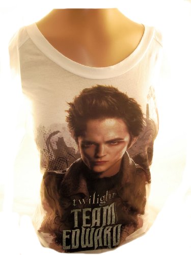 Twilight Ladies Shirt/Top - Team Edward (Low Cut White)