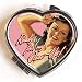 Womens Hand Made Retro "Cose Up Heart" Compact Mirror Case