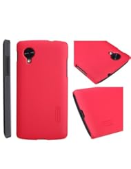 NILLKIN Nexus 5 Lg Google Nexus 5 Frosted Cover Case(non-slip, Scratch Resistant,anti-fingerprint,anti-sweat) with HD Clear Screen Protector Film for Lg Google Nexus 5 (red)