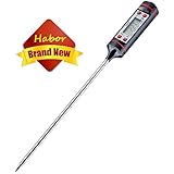 Latest Cooking Thermometers, Habor Digital Stainless Cooking Thermometer with Instant Read, Long Probe, LCD Screen, Anti-Corrosion, Best for Food, Meat, Grill, BBQ, Milk, and Bath Water