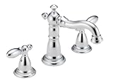 Delta Faucet 3555 216 Victorian Series Double Handle Widespread Lavatory Faucet with Metal Pop Up, Chrome 41RZNFMTHGL. SL160 Delta Faucet 3555 216 Victorian Series Double Handle Widespread Lavatory Faucet with Metal Pop Up, Chrome
