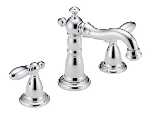 Delta 3555-216 Victorian Series Double-Handle Widespread Lavatory Faucet with Metal Pop-Up, Chrome