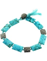 Natural Tourquoise Gemstone Macrame Bracelet Fashion Gift Jewelry