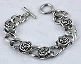 Black Rose Gothic Bracelet Punk Rockabilly 80s Metal Tattoo Ink