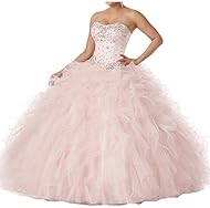  Belted Sleeveless Sweetheart  Ball Gown Quinceanera Dress 