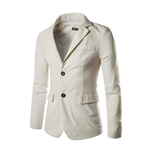 Allegra K Man Notched Lapel Padded Shoulders Two-Button Long Sleeves Blazer