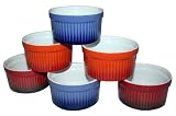 Ramequinförmchen rot orange blau 6 Stück Pastetenform