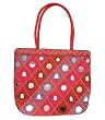 Royal Red Evening/Party Bag with Sequins and Mirror Geometric Embroidery - Handcrafted