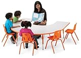 Kydz Activity Table - Horseshoe - 66" X 60", 11" - 15" Ht - Gray/Yellow - S ....